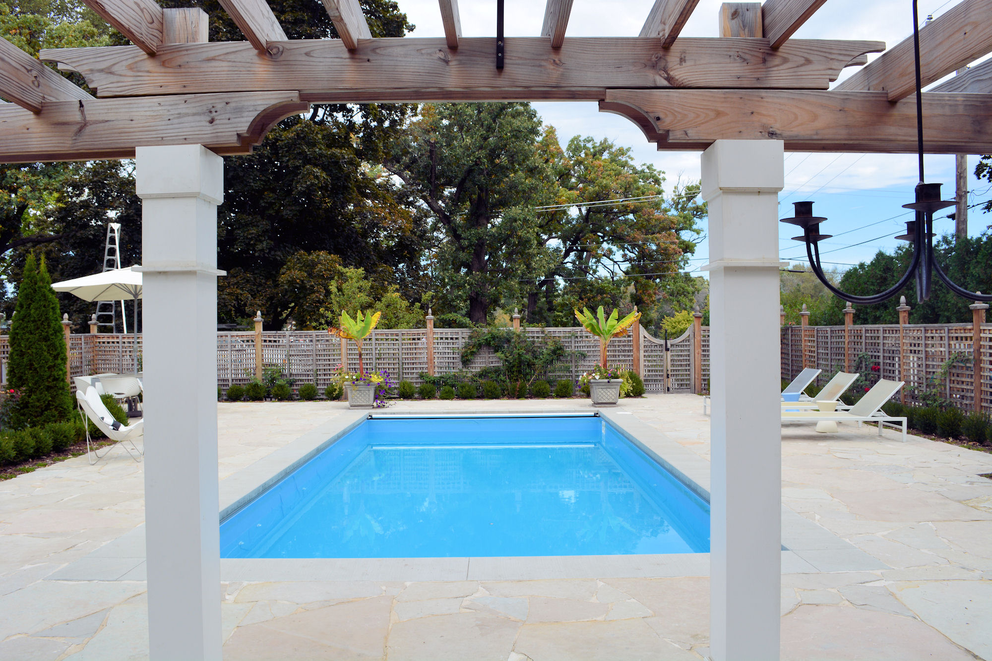Pool Column Pergola columns frame this pool beautifully. (21) - Arvidson Pools and Spas